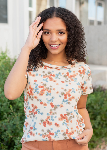 Bethany Cream Floral Top