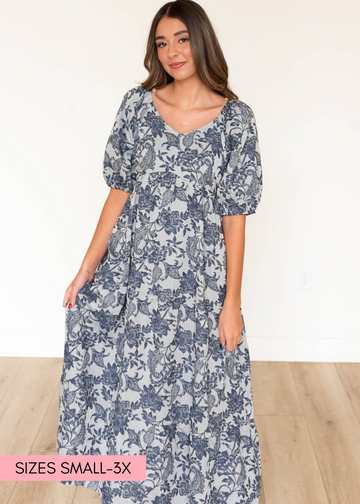Charity Navy Floral Dress