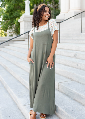 Charli Olive Overall Maxi Dress
