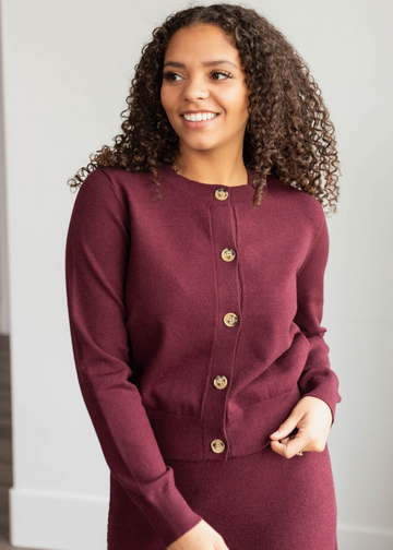 Clarissa Burgundy Knit Sweater