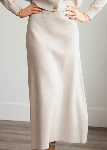 Clarissa Oatmeal Knit Skirt