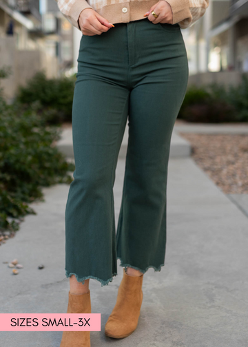Daisie Hunter Green Wide Leg Pants