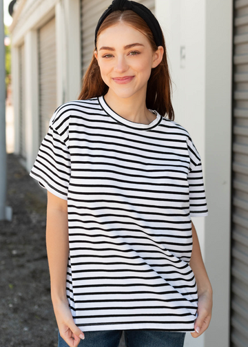 Daisy Black Stripe Top
