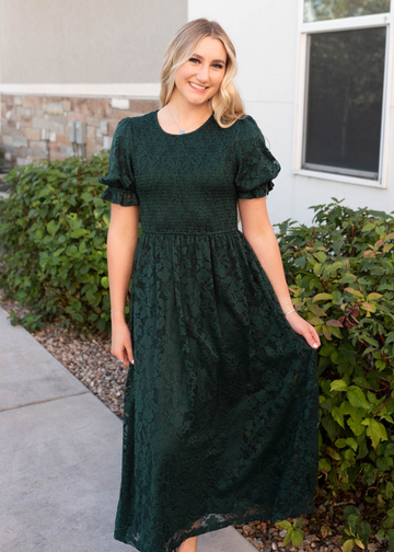 Dorothy Emerald Green Lace Dress
