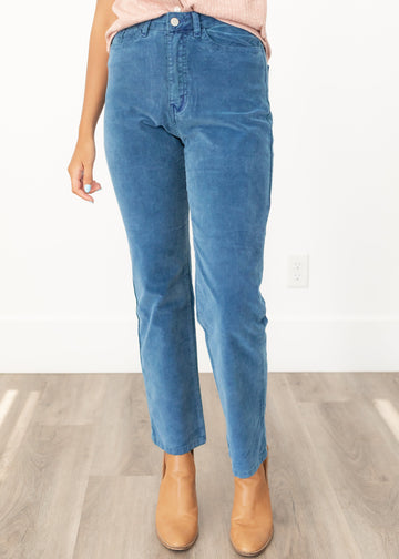 Eira Blue Suede Pants