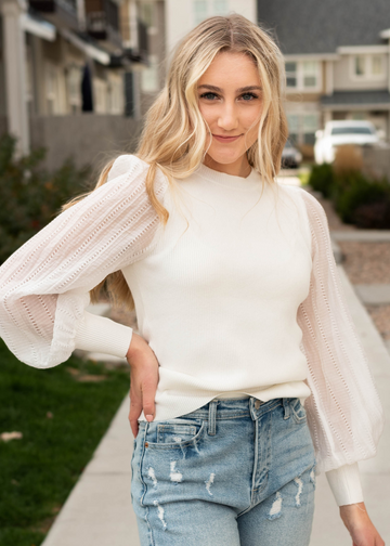 Elia Sheer Sleeve Top