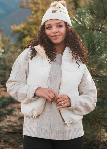 Evy Ivory Reversible Puff Vest