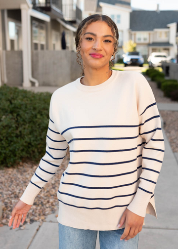 Hannah Navy Stripe Sweater
