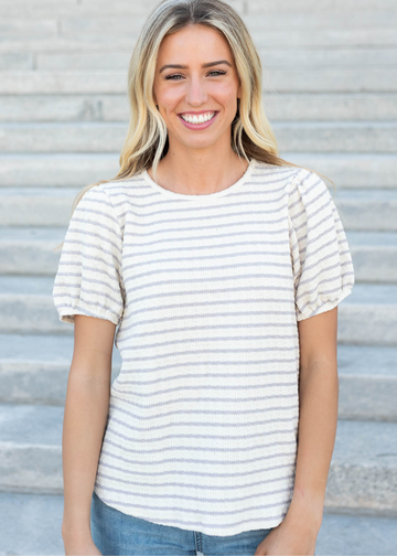 Isla Dusty Purple Stripe Top