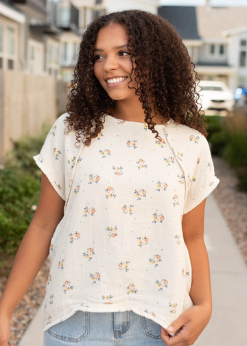 Kyrie Beige Floral Top