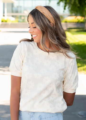Preslee Cream Floral Pattern Top