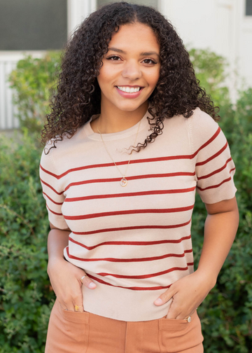 Ranae Rust Stripe Top