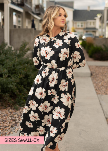 Sharon Black Floral Maxi Dress