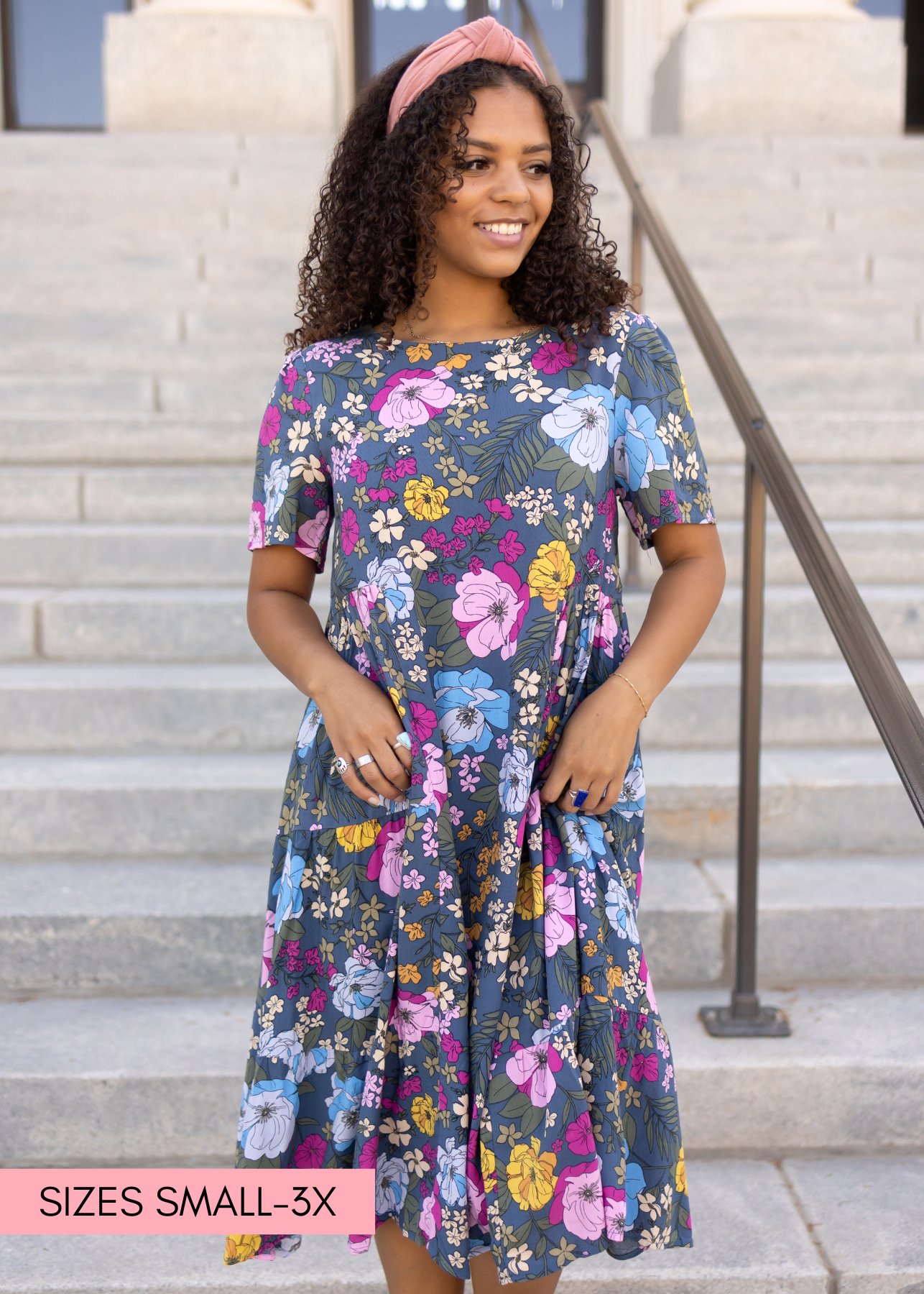 Bonnie Navy Floral Dress