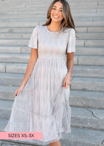 Charlotte Grey Floral Lace Dress