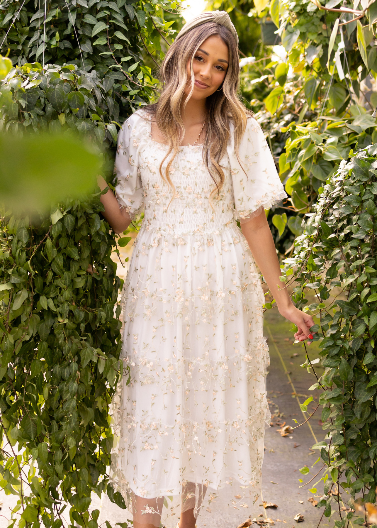 Brienna White Floral Dress