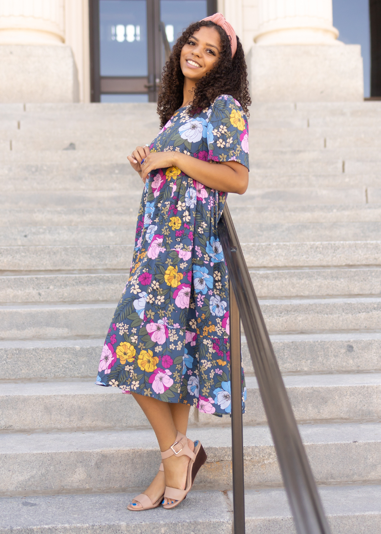 Bonnie Navy Floral Dress