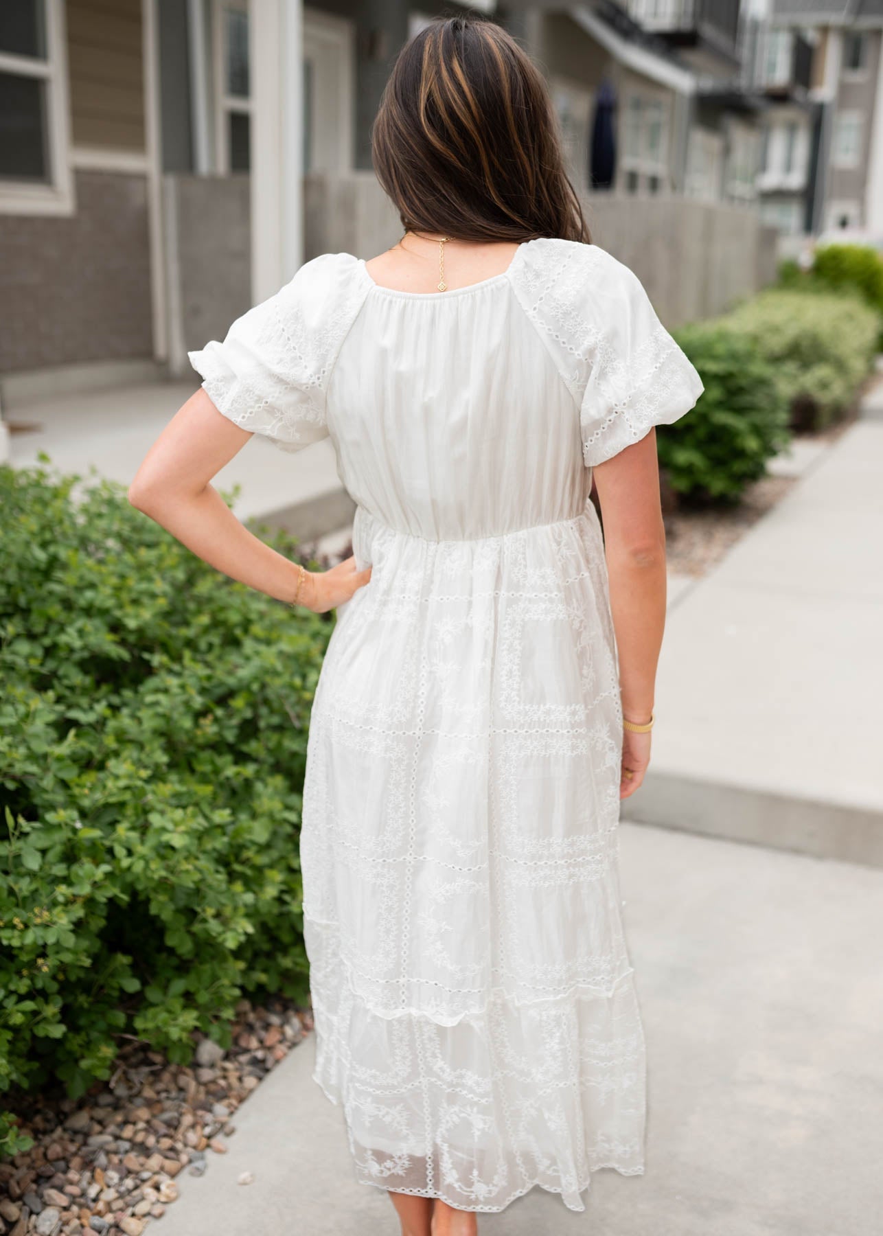 Abbie White Embroidered Dress