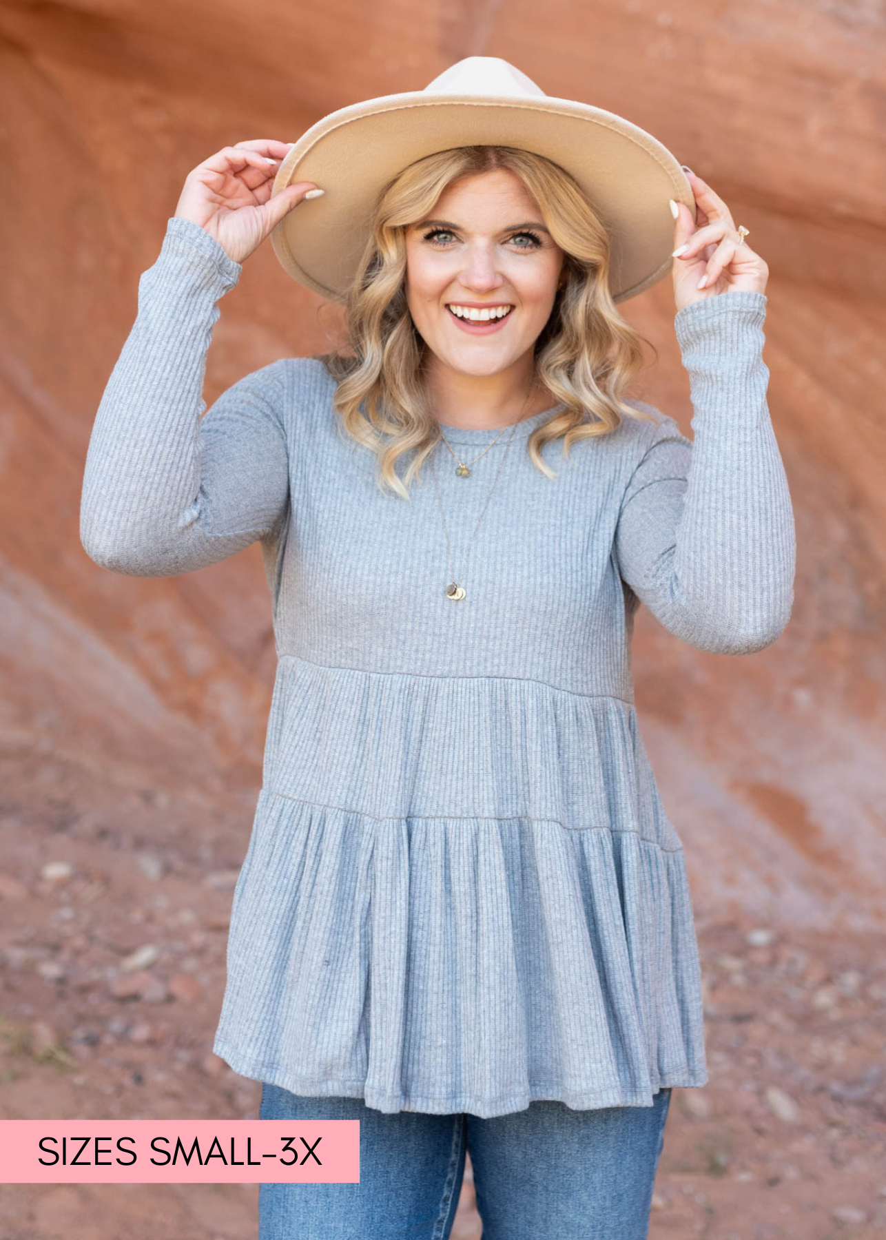Angela Heather Grey Top