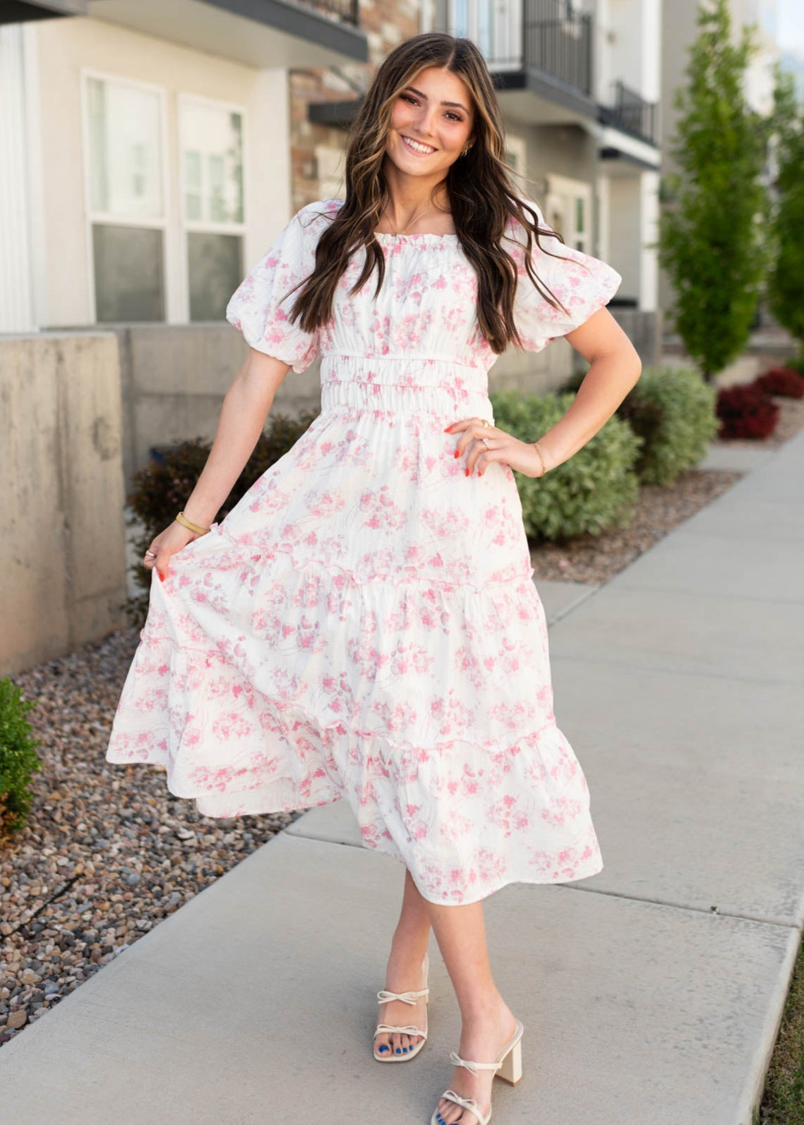 Annalise Pink Floral Dress