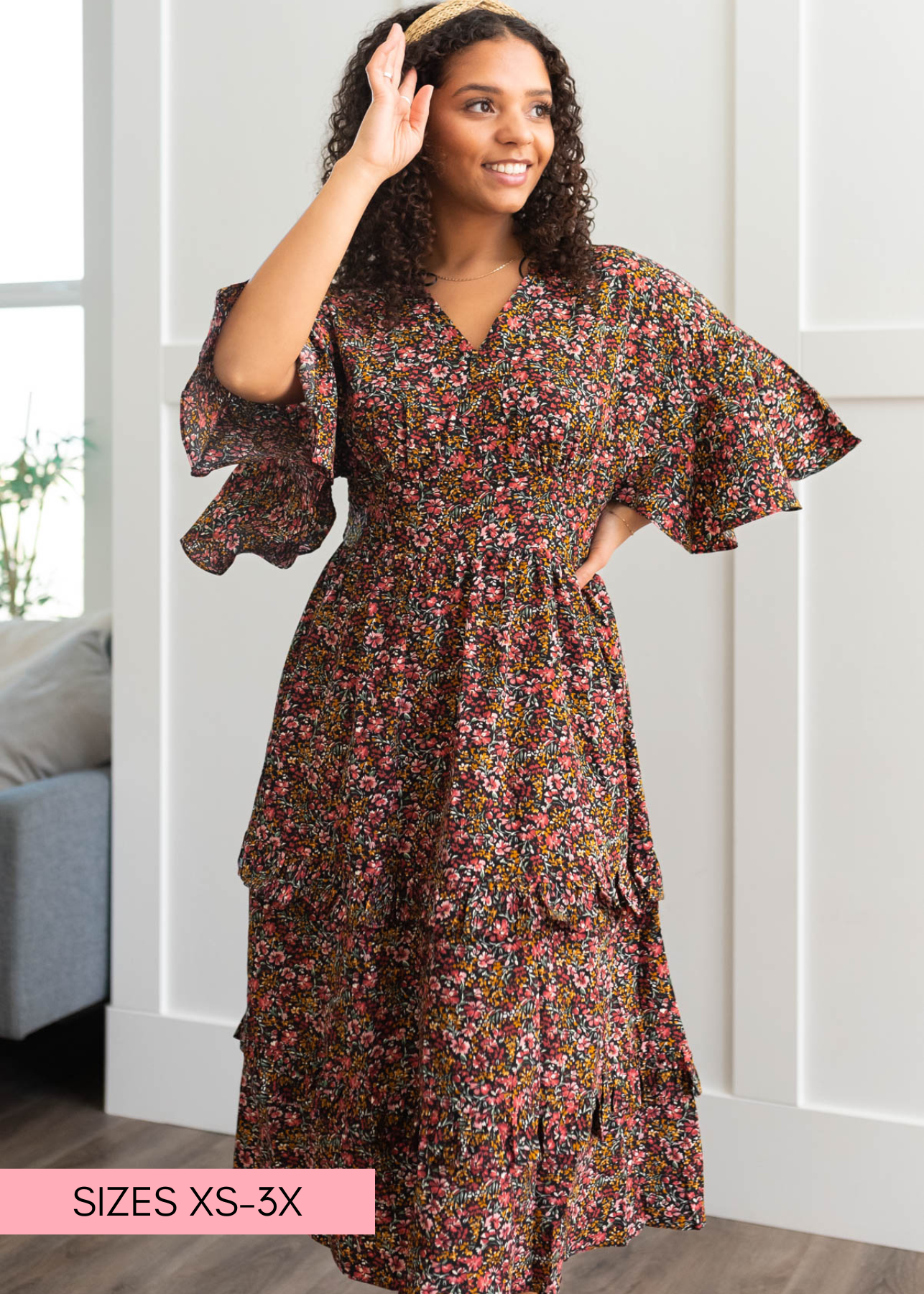 Ansleigh Floral Tiered Ruffle Dress