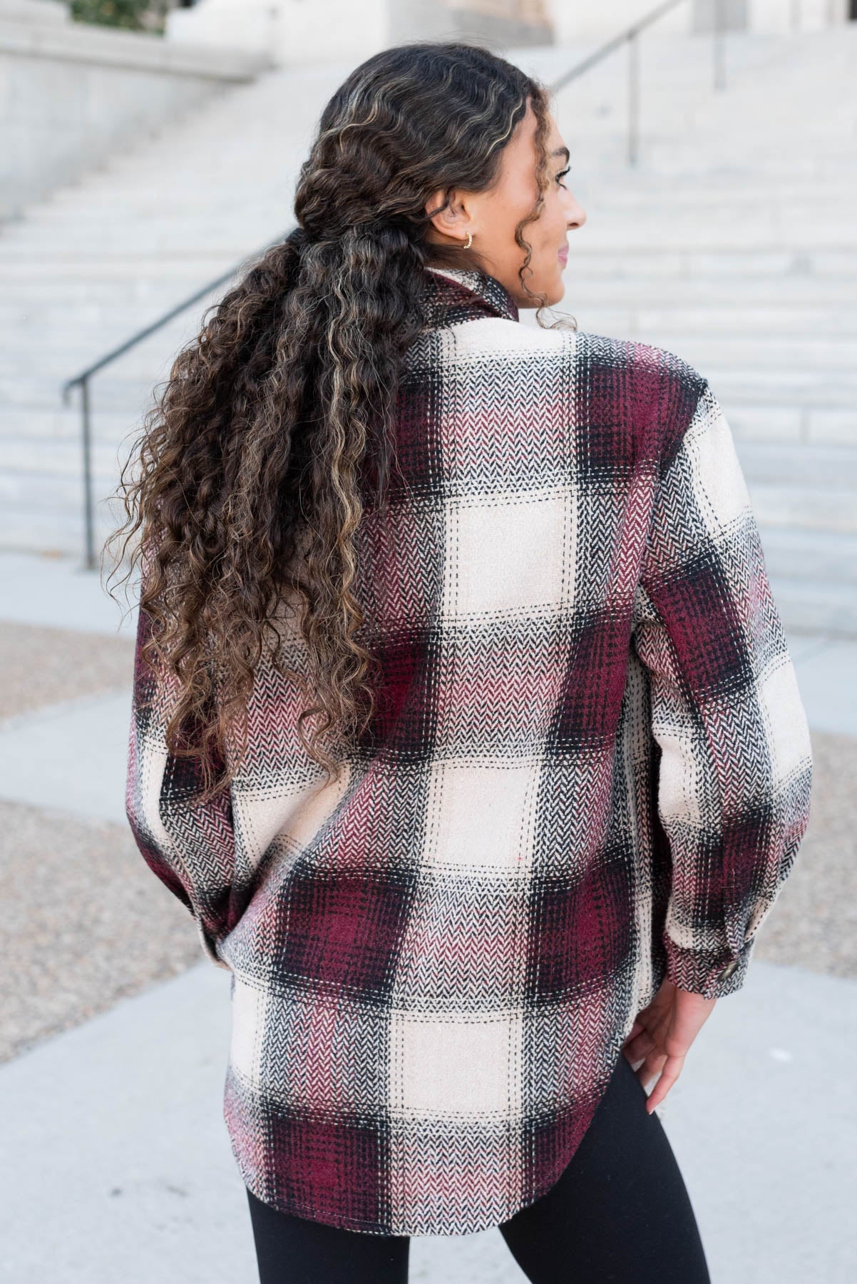 Athena Burgundy Pattern Shacket
