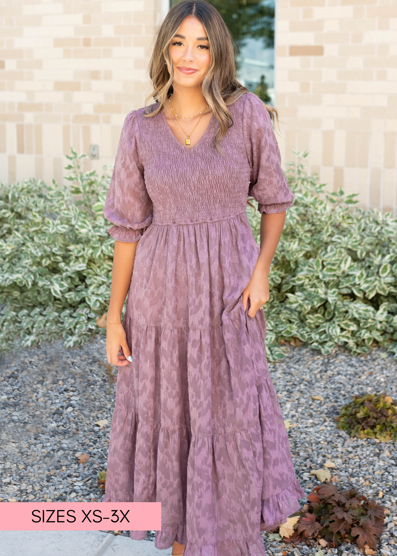 Ava Dusty Lilac Floral Dress