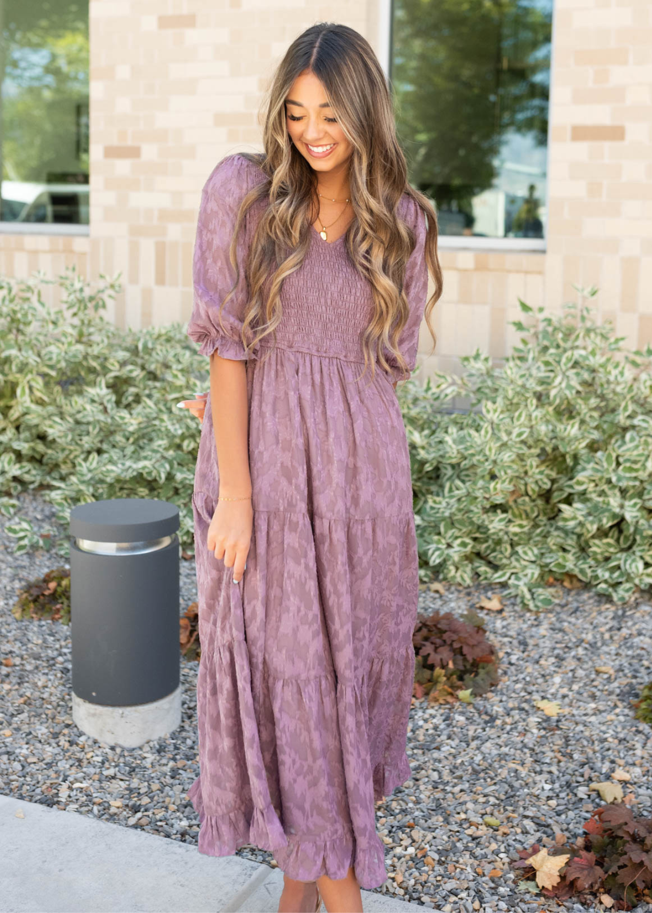 Ava Dusty Lilac Floral Dress