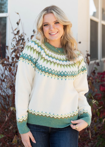 Avena Cream Pattern Sweater