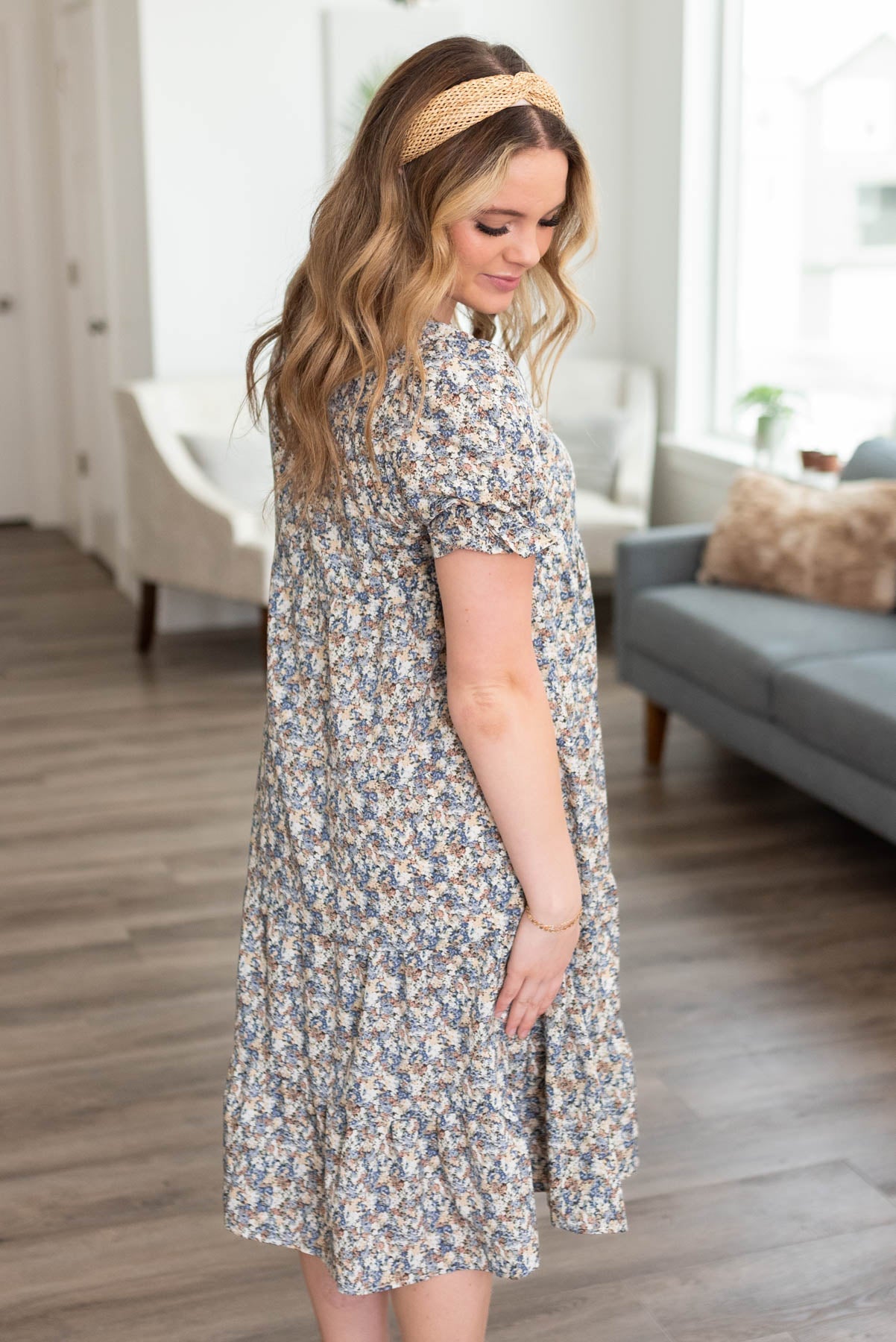 Aya Blue Floral Dress