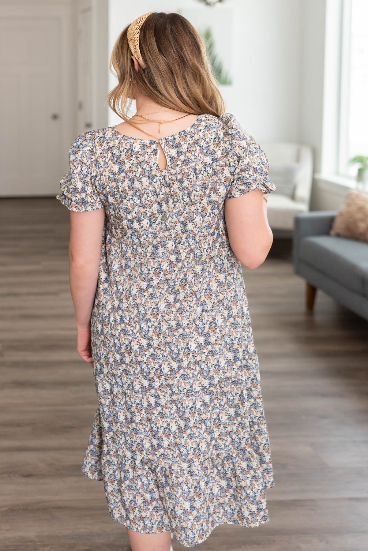Aya Blue Floral Dress