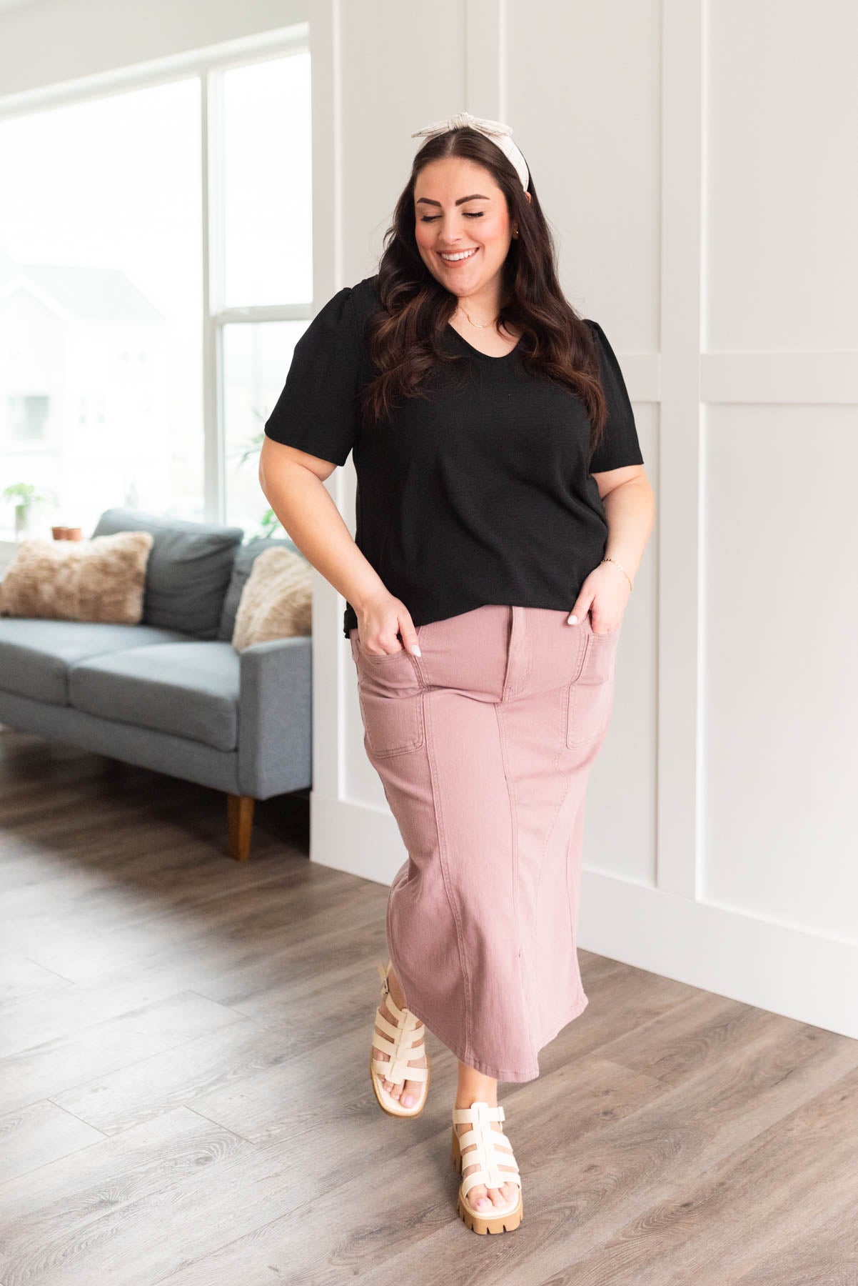 Ayala Mauve Pencil Skirt