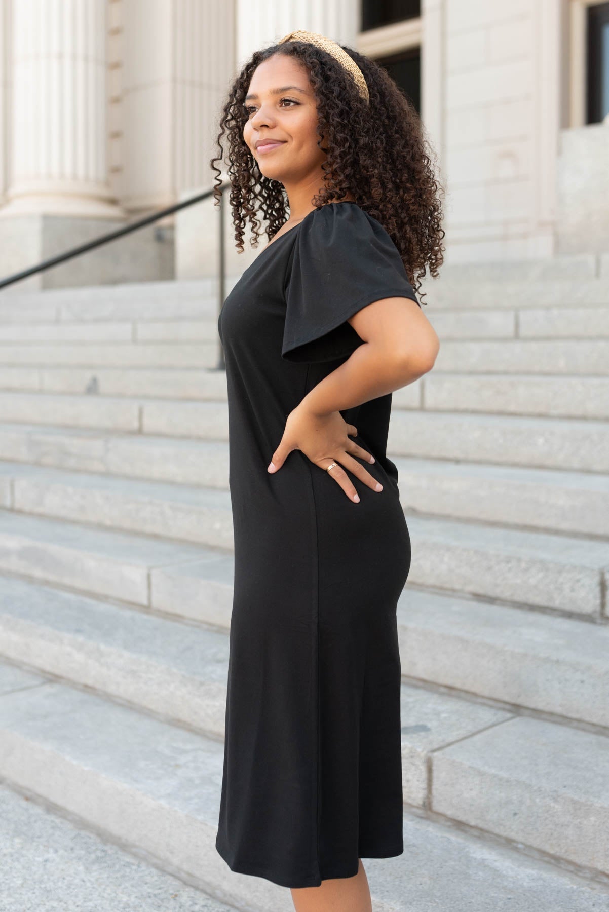 Bonnie Black V-Neck Mini Dress