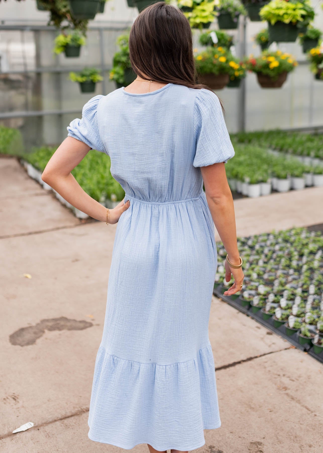Breanna Blue Gauze Dress
