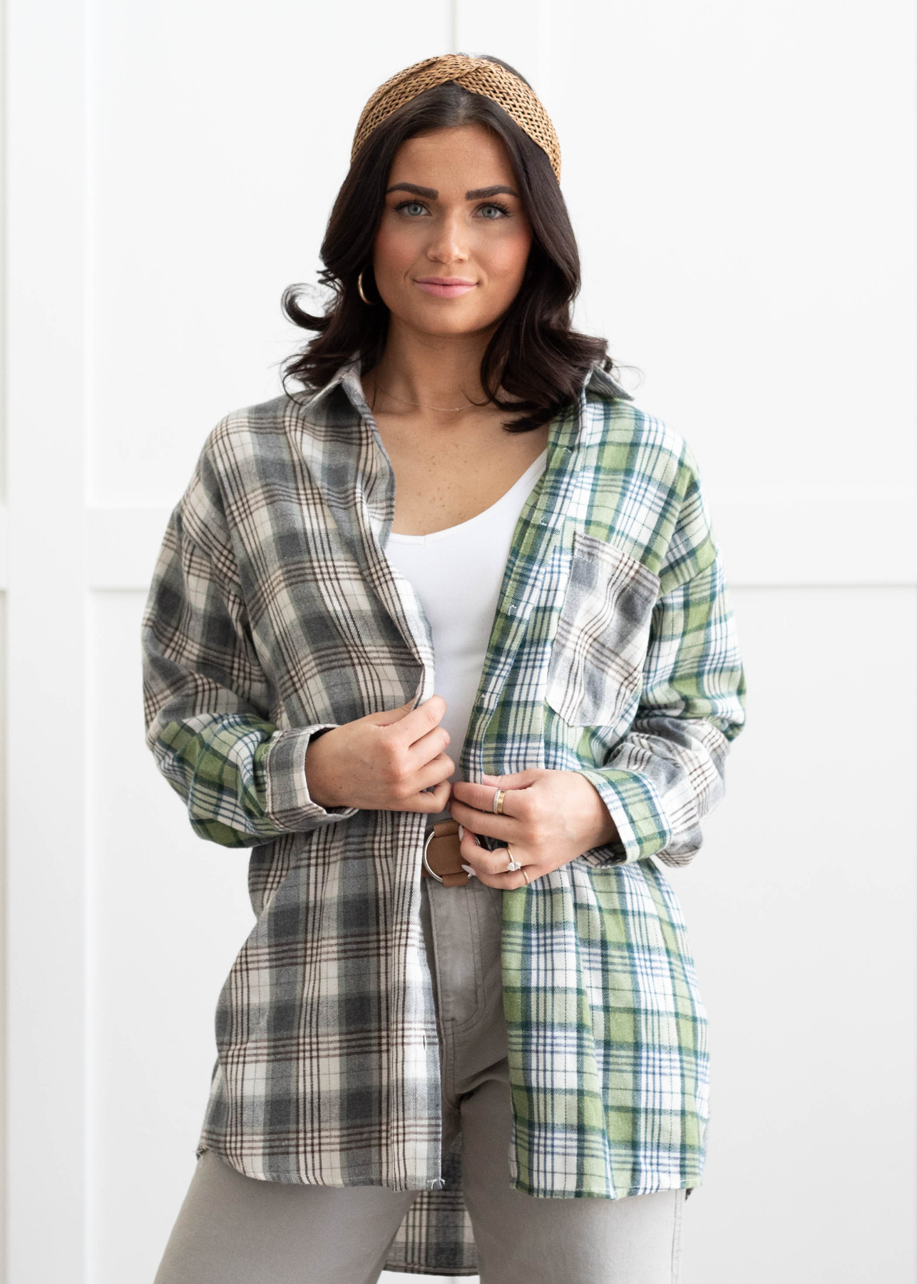 Briana Green Plaid Shacket