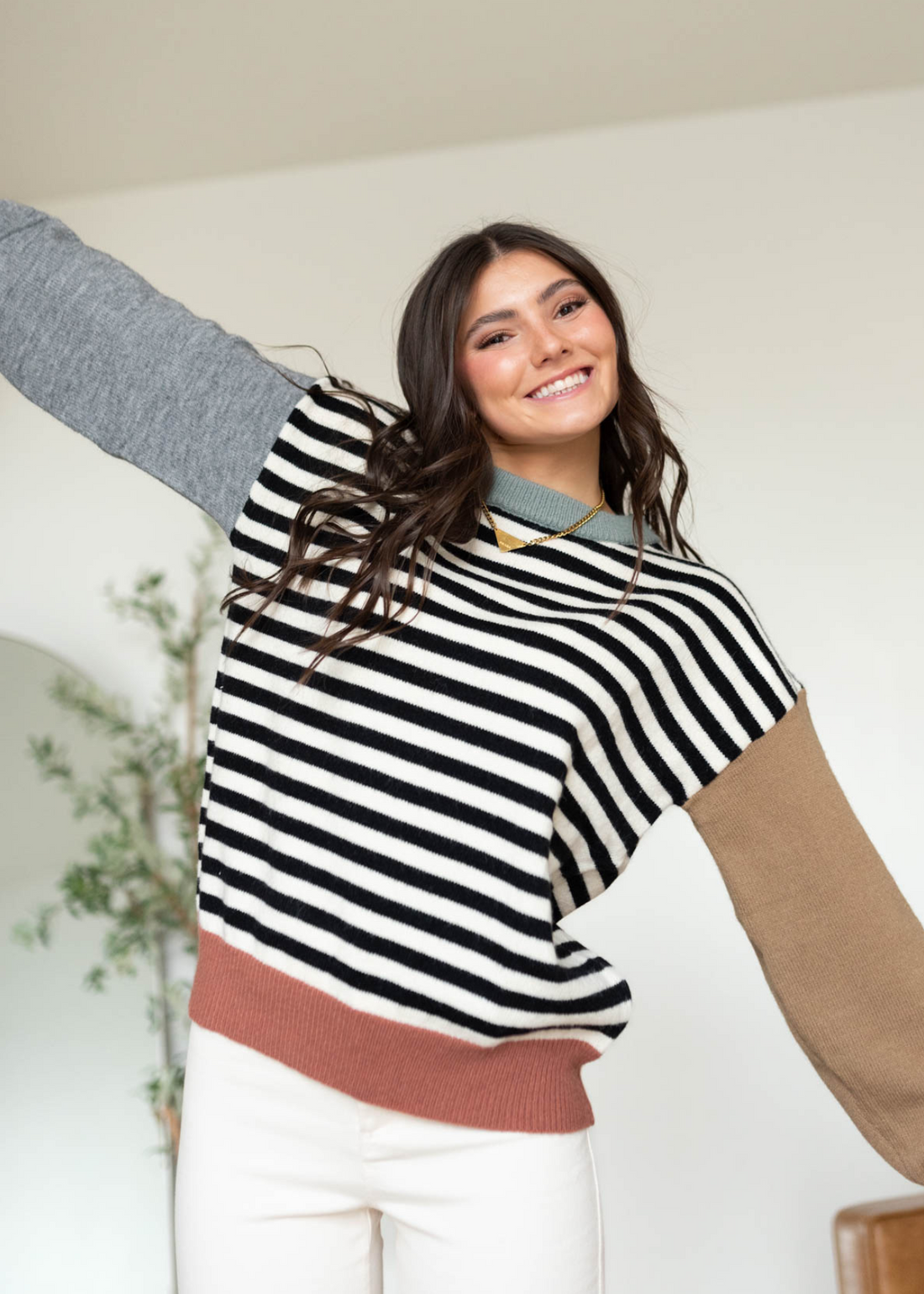 Brianna Stripe Colorblock Sweater
