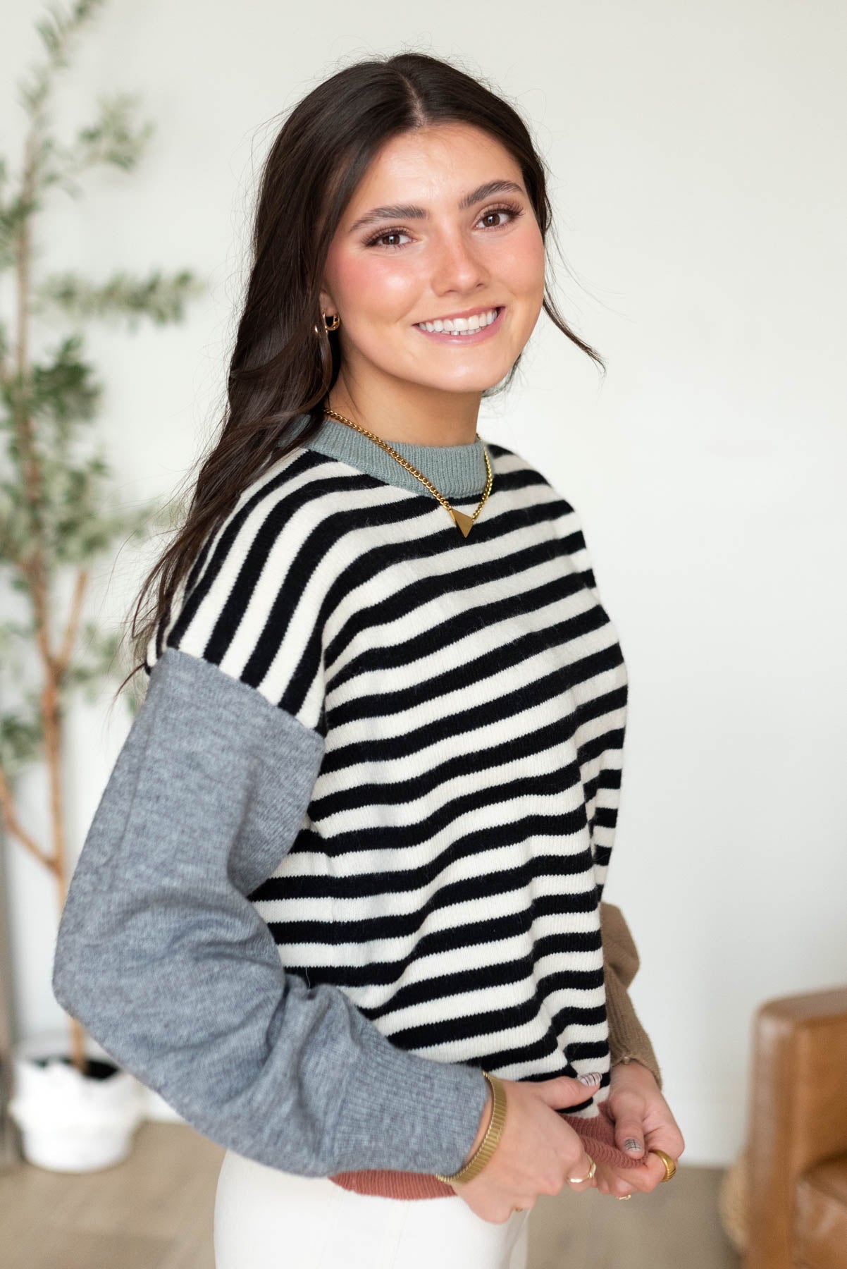 Brianna Stripe Colorblock Sweater