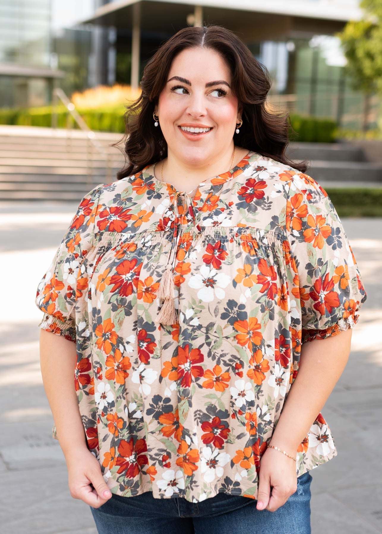 Briar Taupe Floral Top
