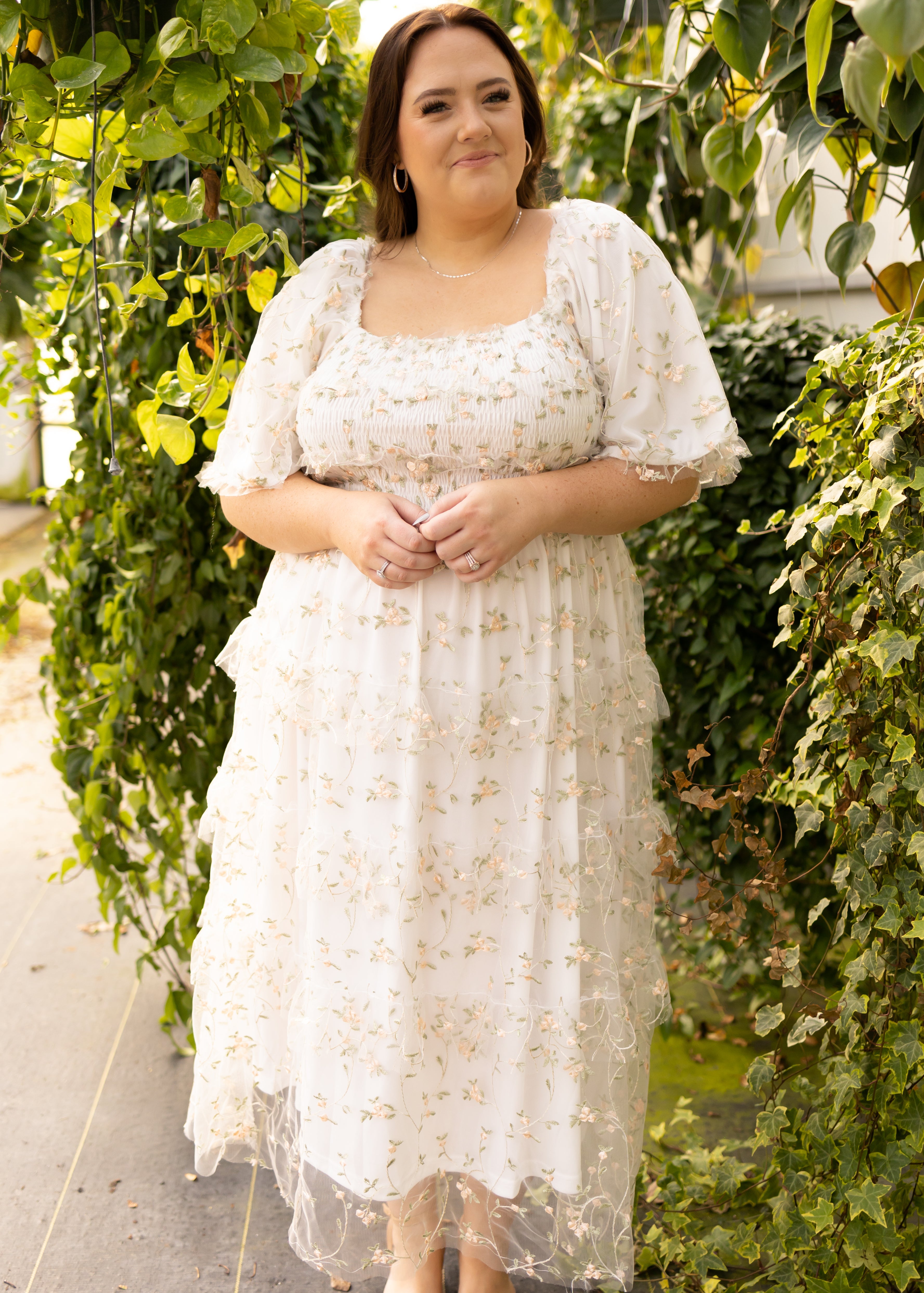 Brienna White Floral Dress