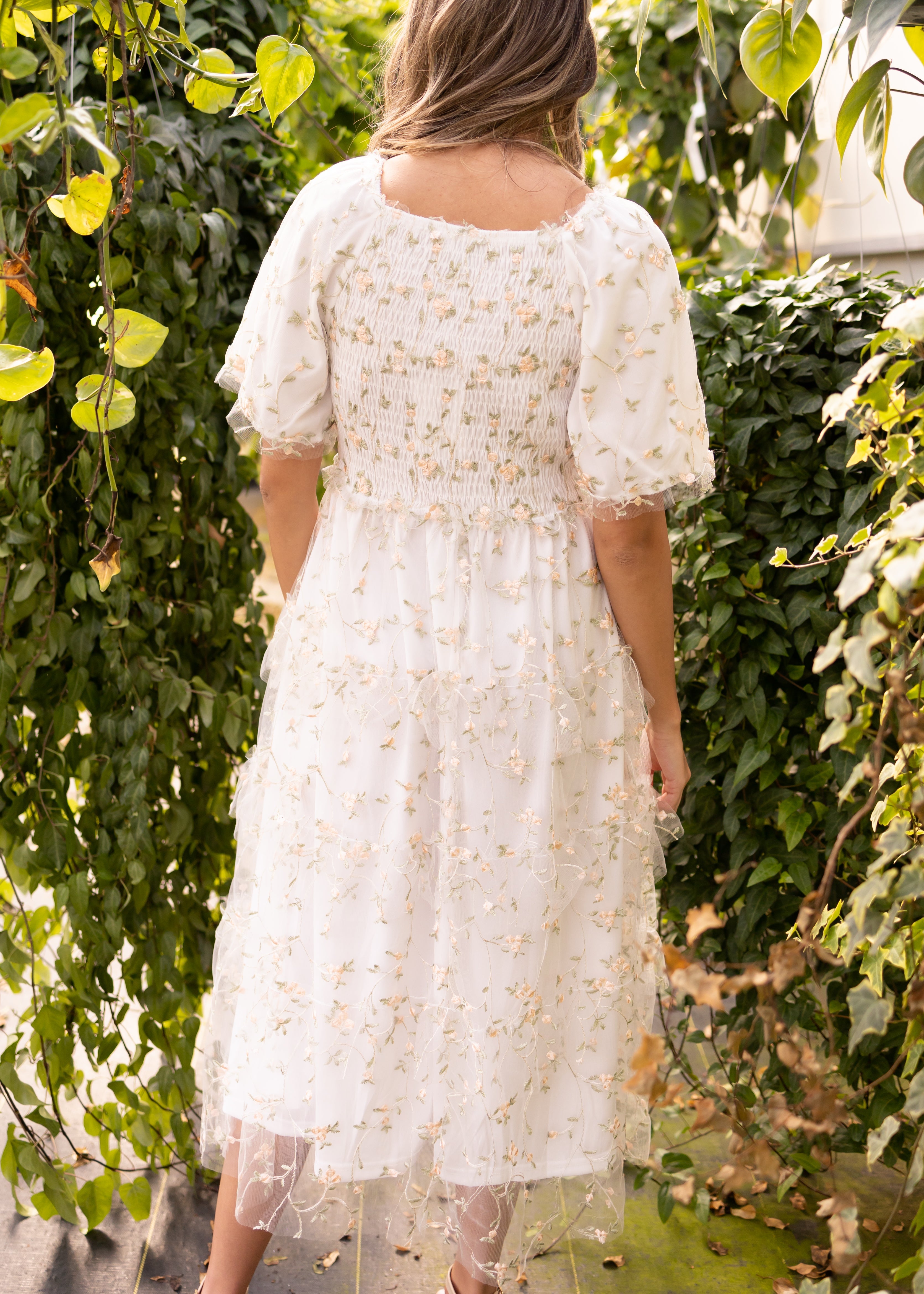 Brienna White Floral Dress