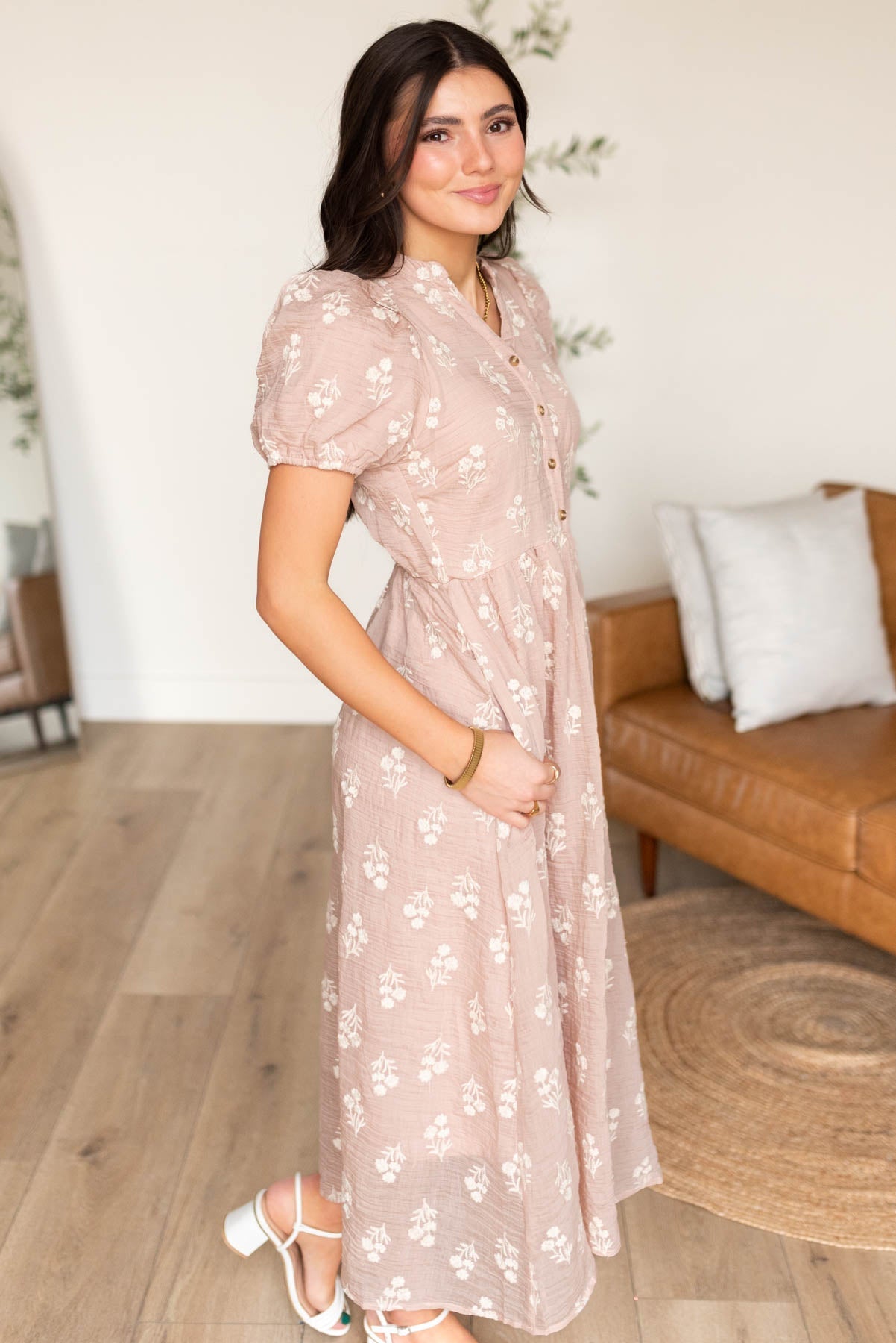 Britta Dusty Pink Floral Dress