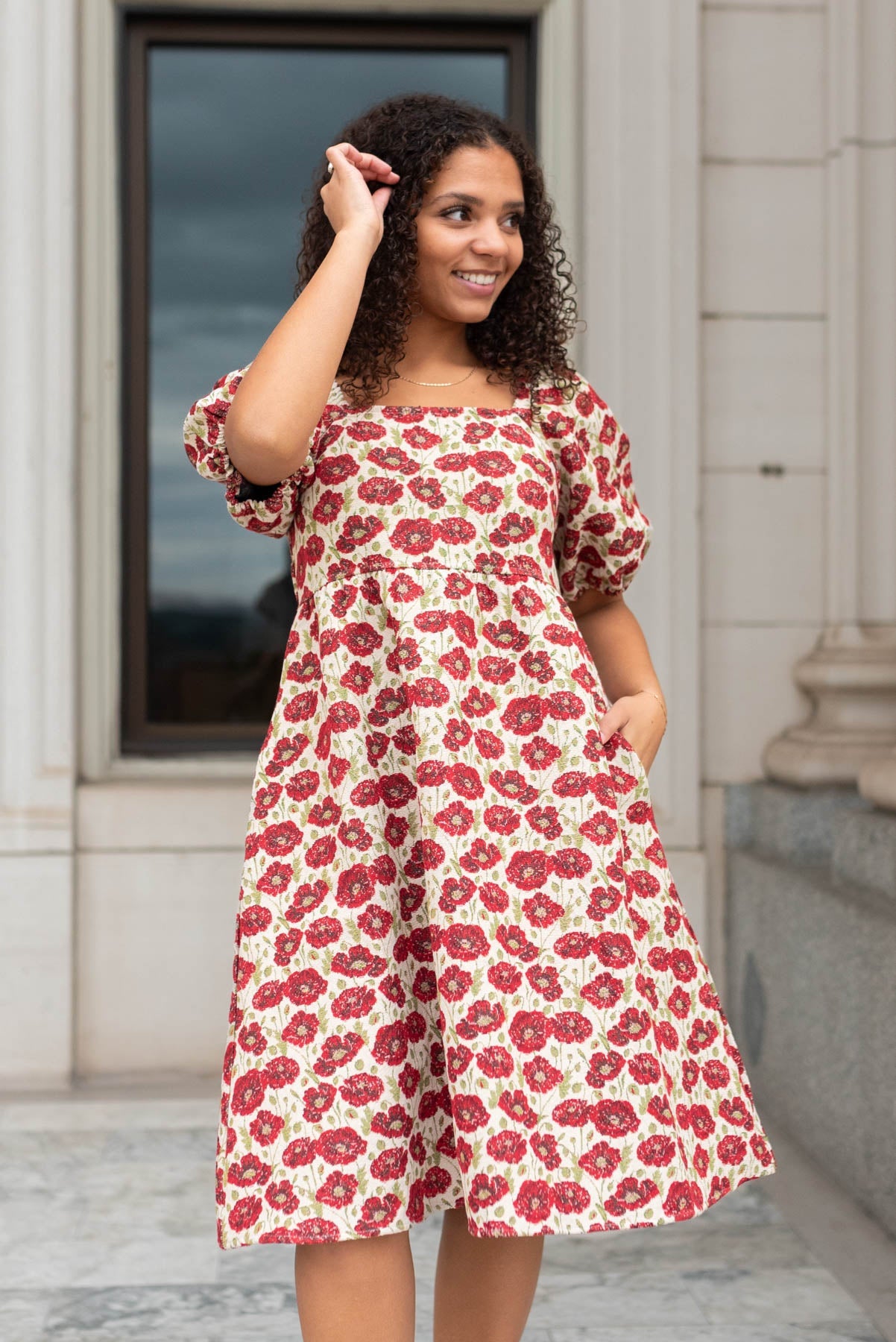 Brylee Red Floral Dress