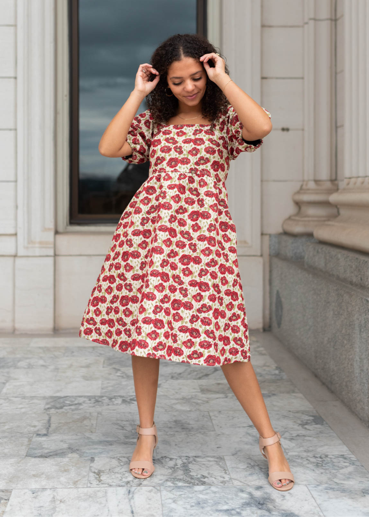 Brylee Red Floral Dress