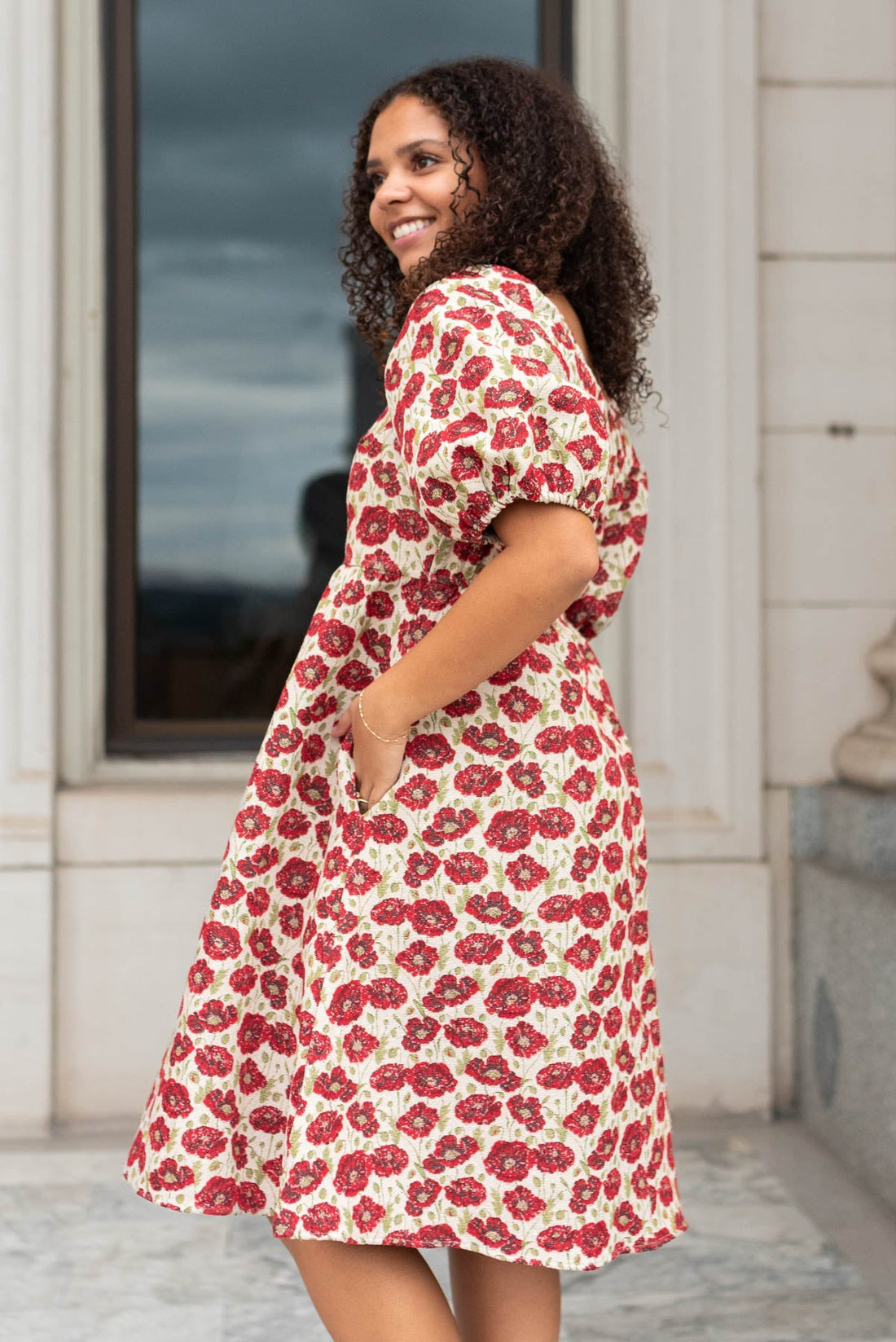 Brylee Red Floral Dress
