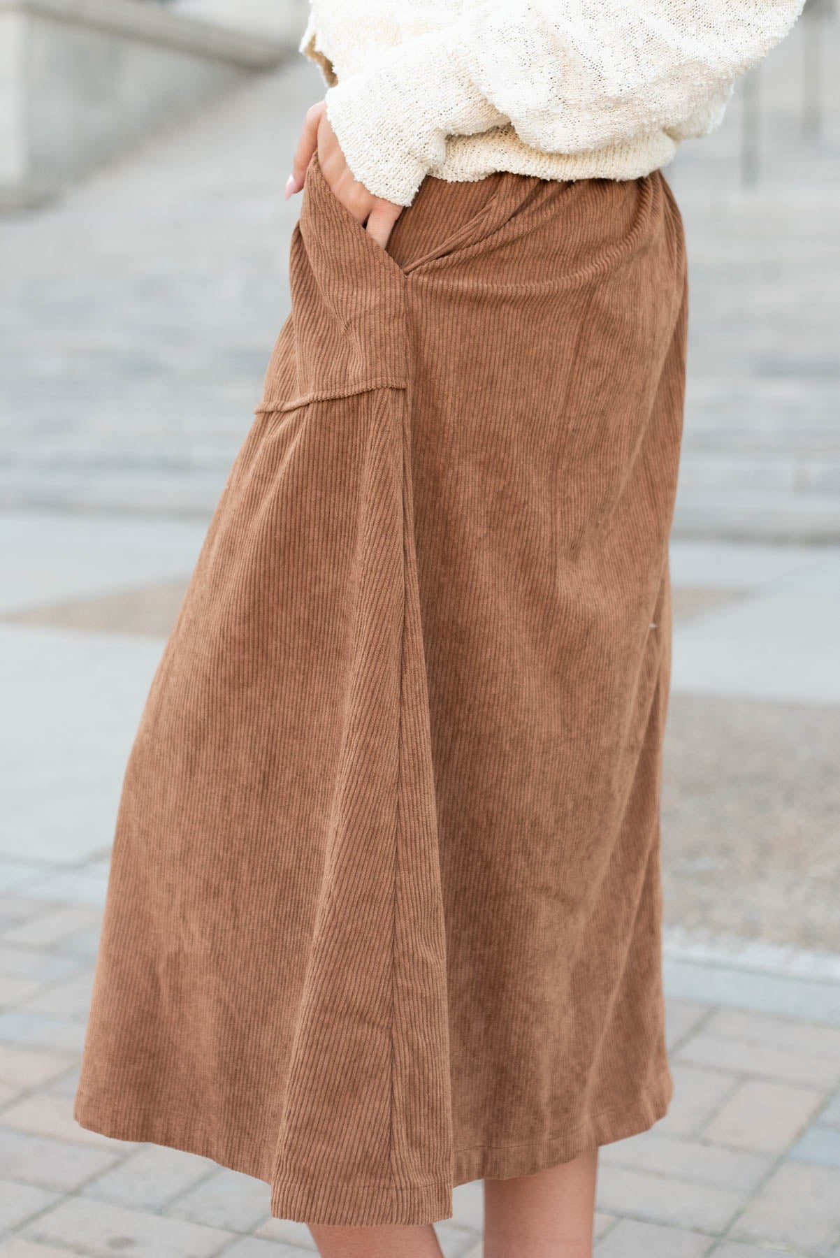 Brynn Chesnut Corduroy Skirt