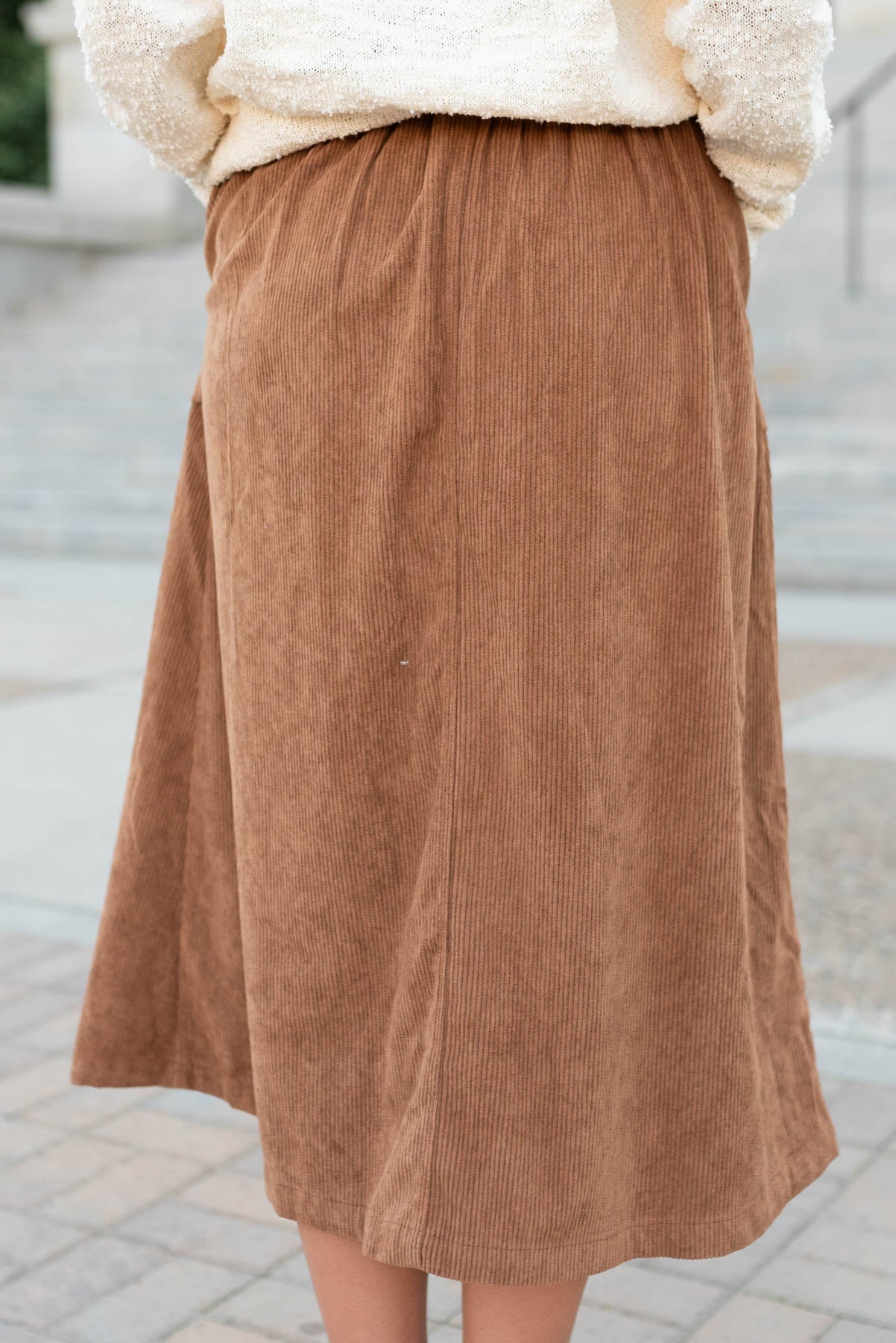Brynn Chesnut Corduroy Skirt