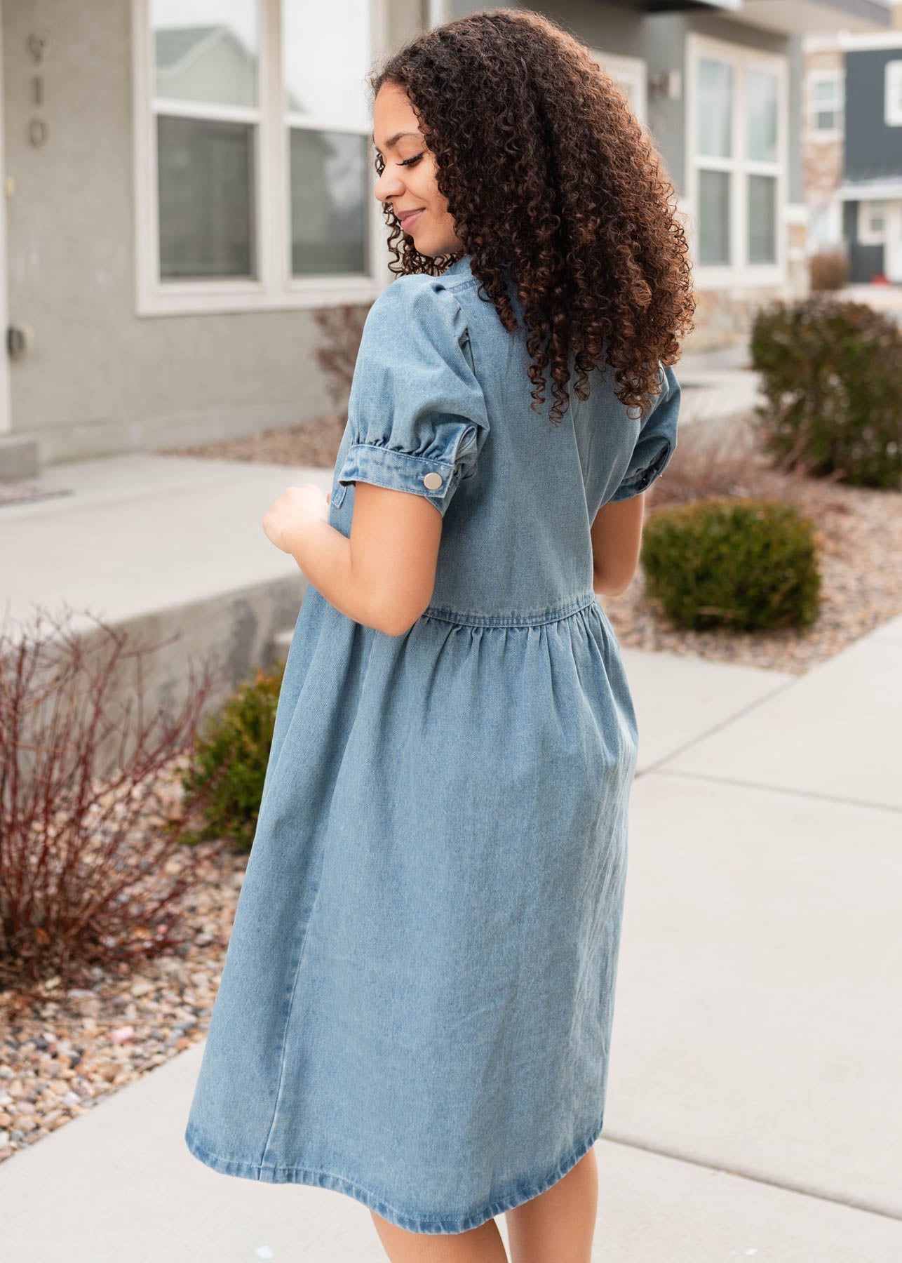 Caroline Denim Zip Up Dress