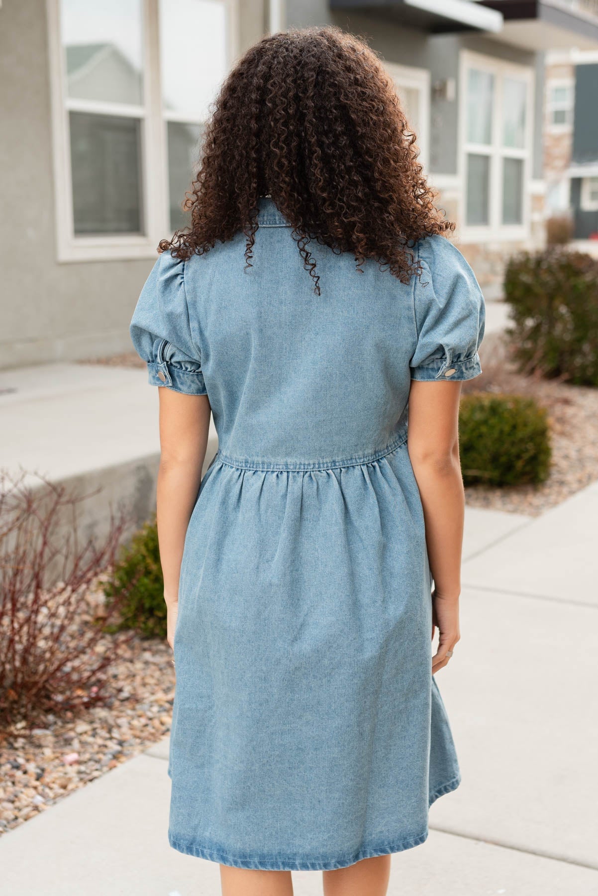 Caroline Denim Zip Up Dress