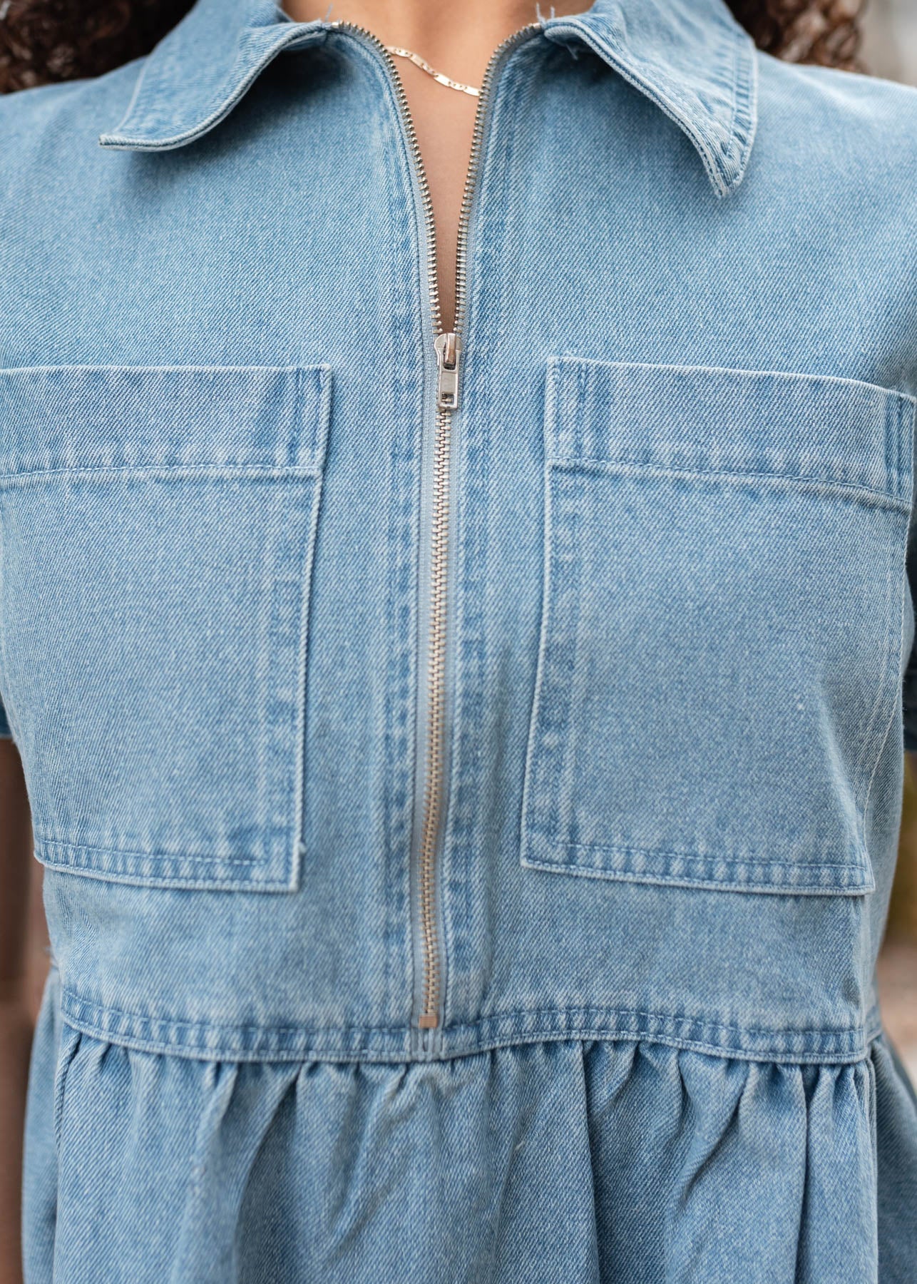 Caroline Denim Zip Up Dress