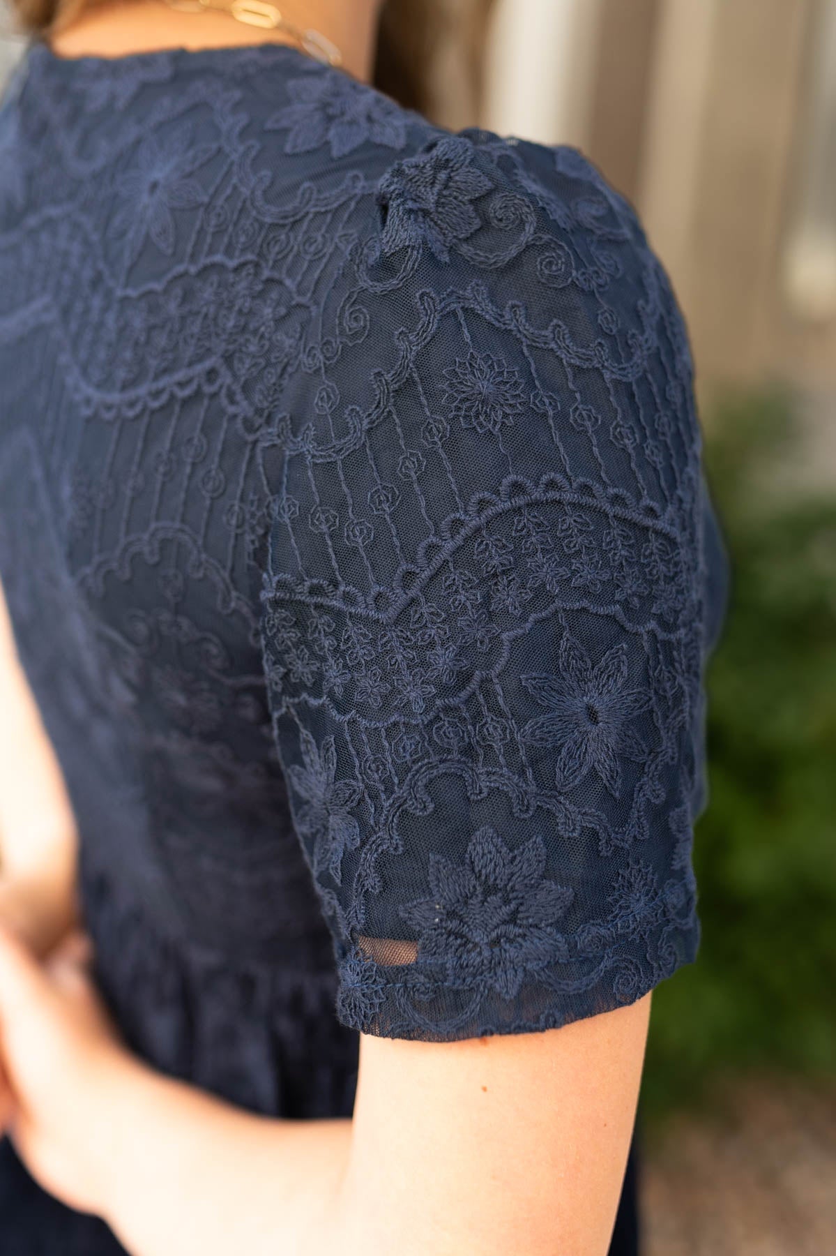 Cassandra Navy Lace Dress